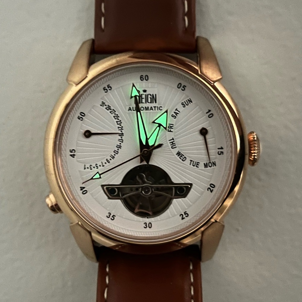 Reign Canmore (RN1805) Semi-Skeleton Automatic Watch in Rose - Picture 9 of 10